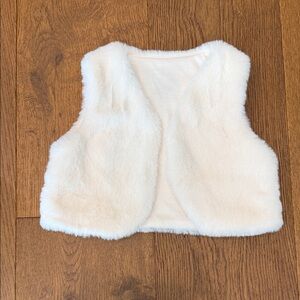 Cozy White Faux Fur Kids Vest